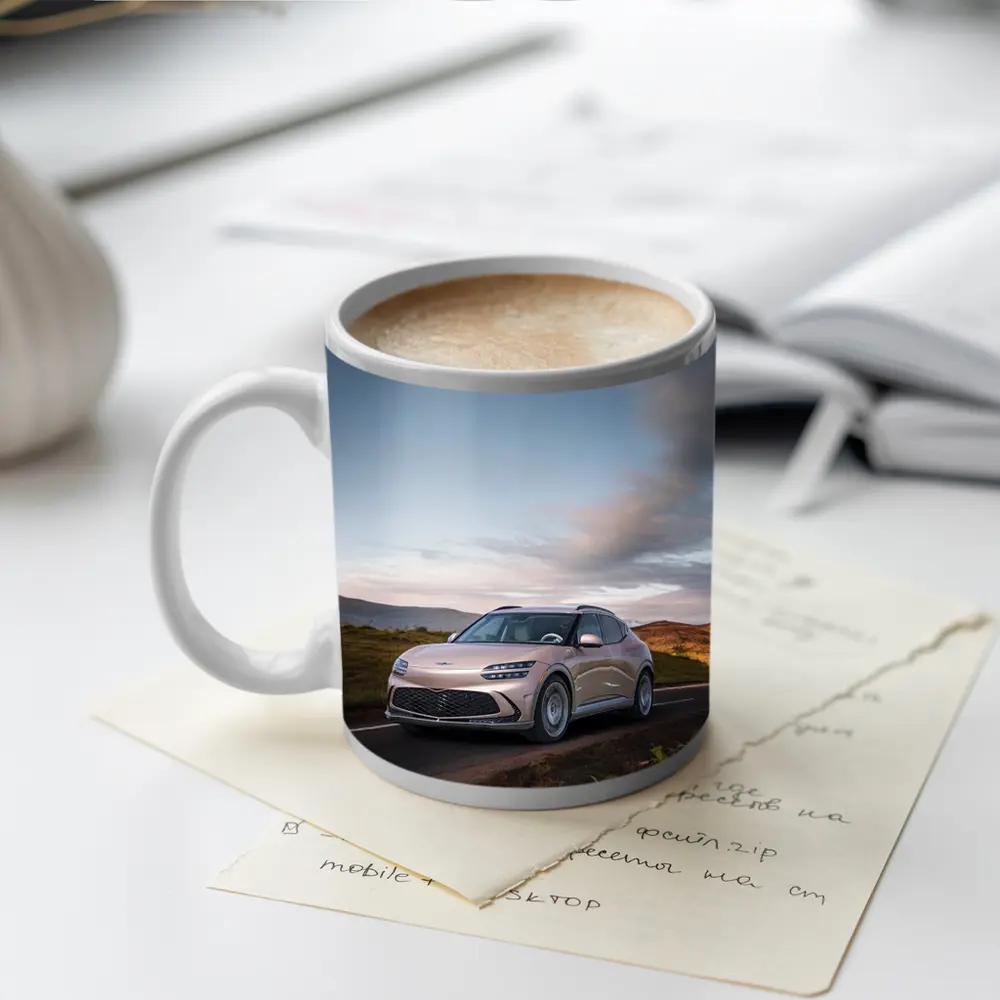 Genesis GV60 SUV on Scenic Highland Road – Mugs