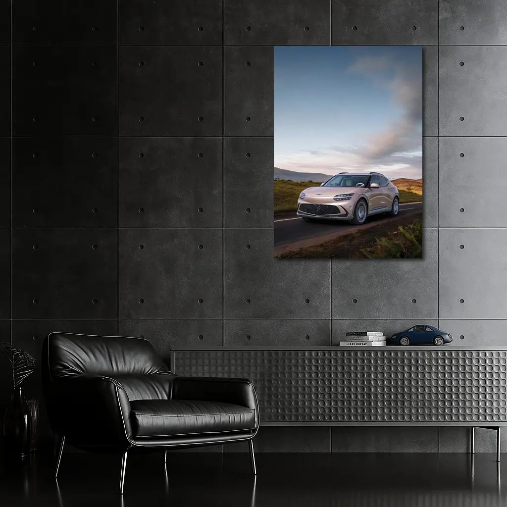 Genesis GV60 SUV on Scenic Highland Road – Wall Art