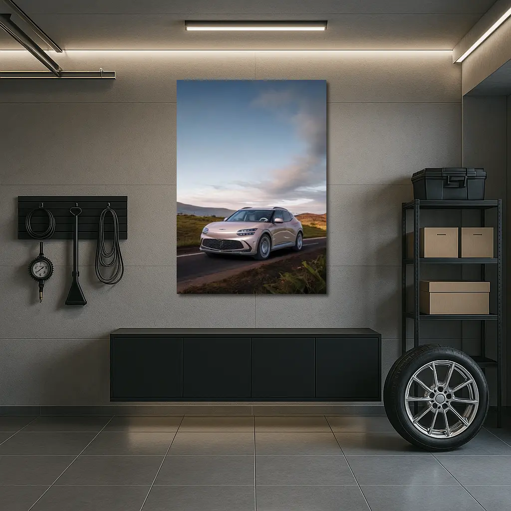 Genesis GV60 SUV on Scenic Highland Road – Wall Art