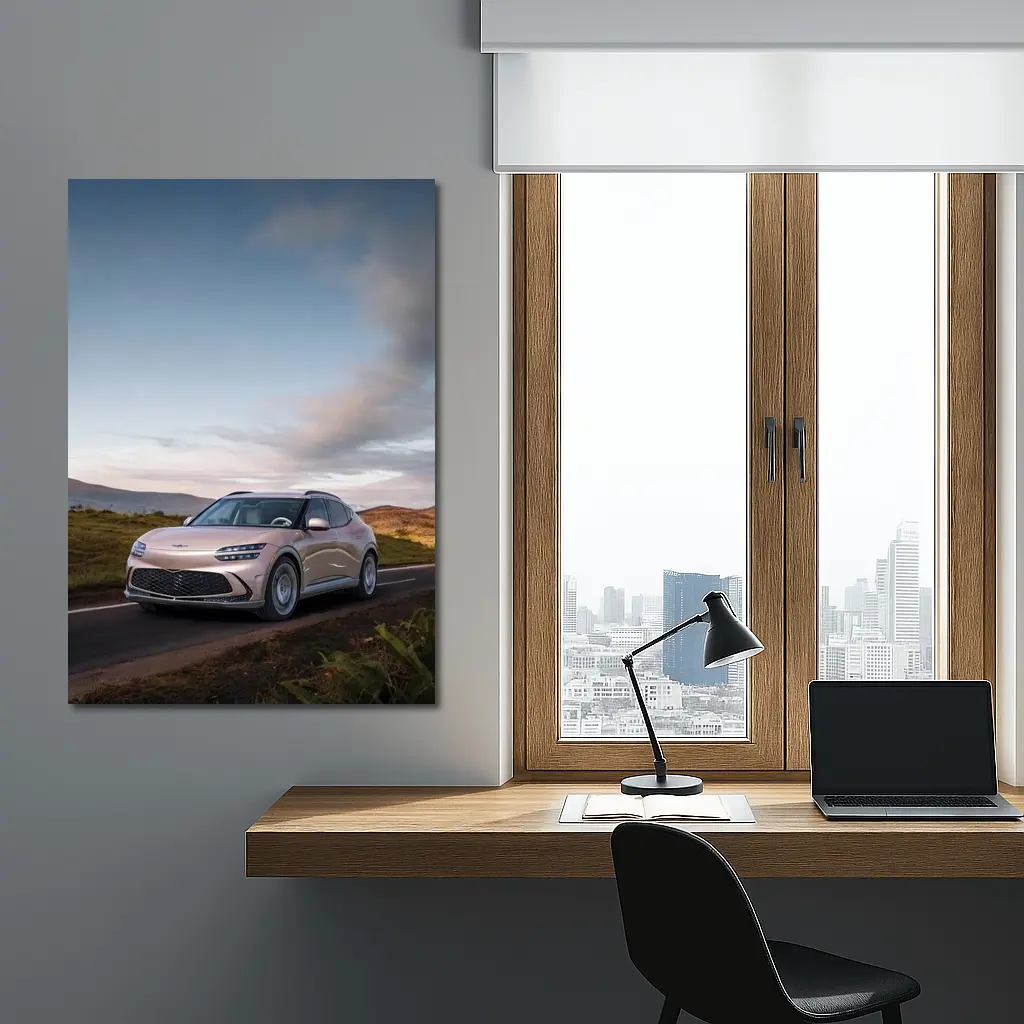 Genesis GV60 SUV on Scenic Highland Road – Wall Art
