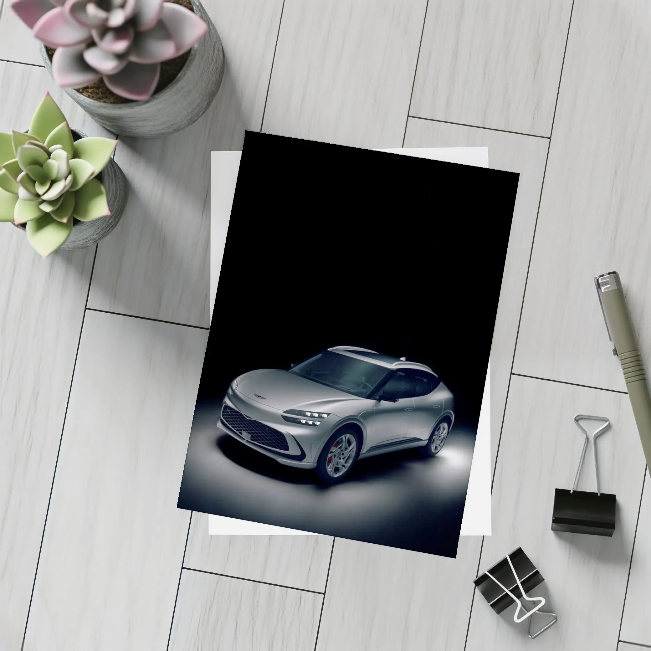 Genesis GV60 Silver SUV Dark Studio – Postcards