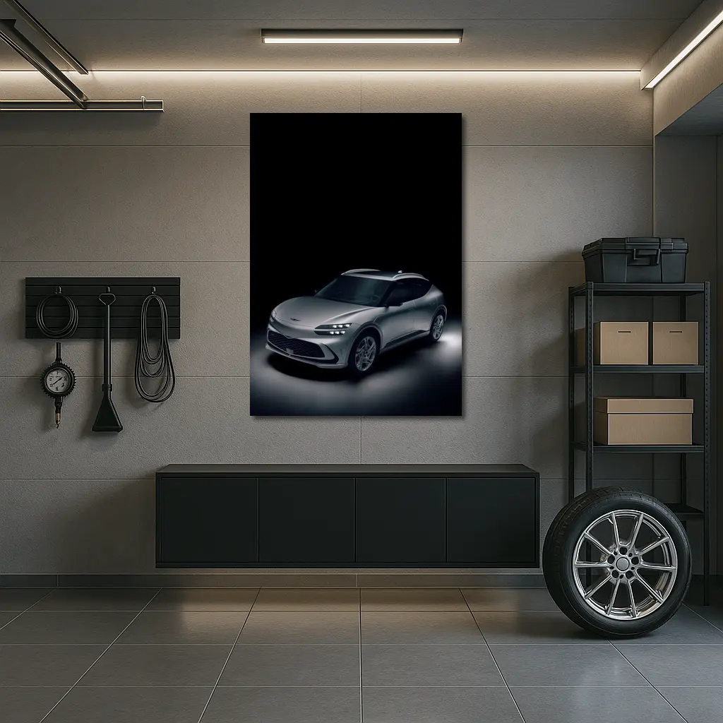 Genesis GV60 Silver SUV Dark Studio – Wall Art