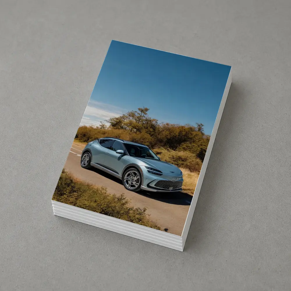 Genesis GV60 Silver SUV Desert Road – Postcards