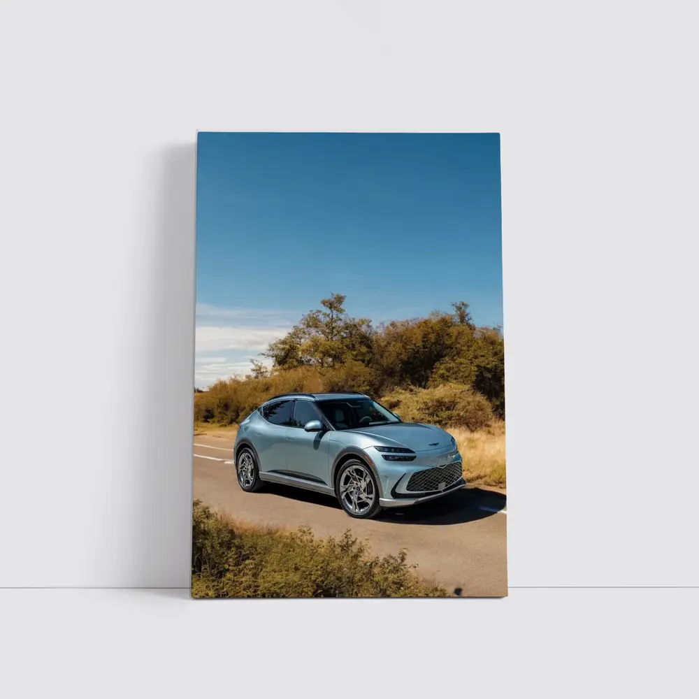 Genesis GV60 Parked on Sandy Beach – Wall Art