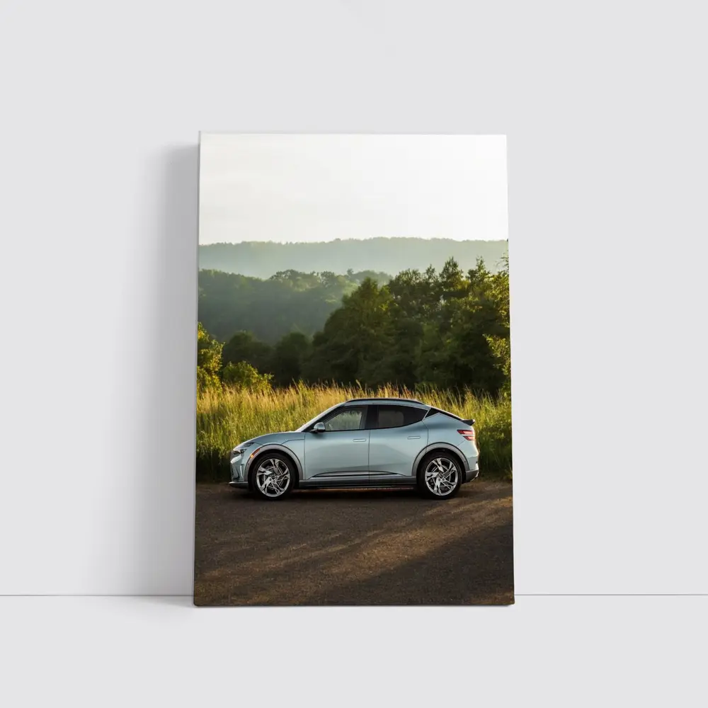 Genesis GV60 Parked Near Green Hills – Wall Art