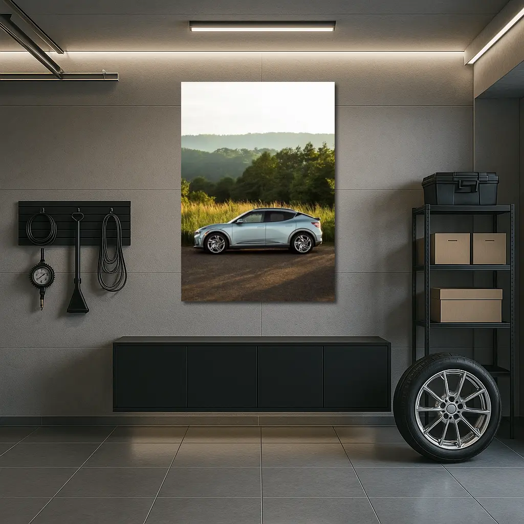 Genesis GV60 Parked Near Green Hills – Wall Art