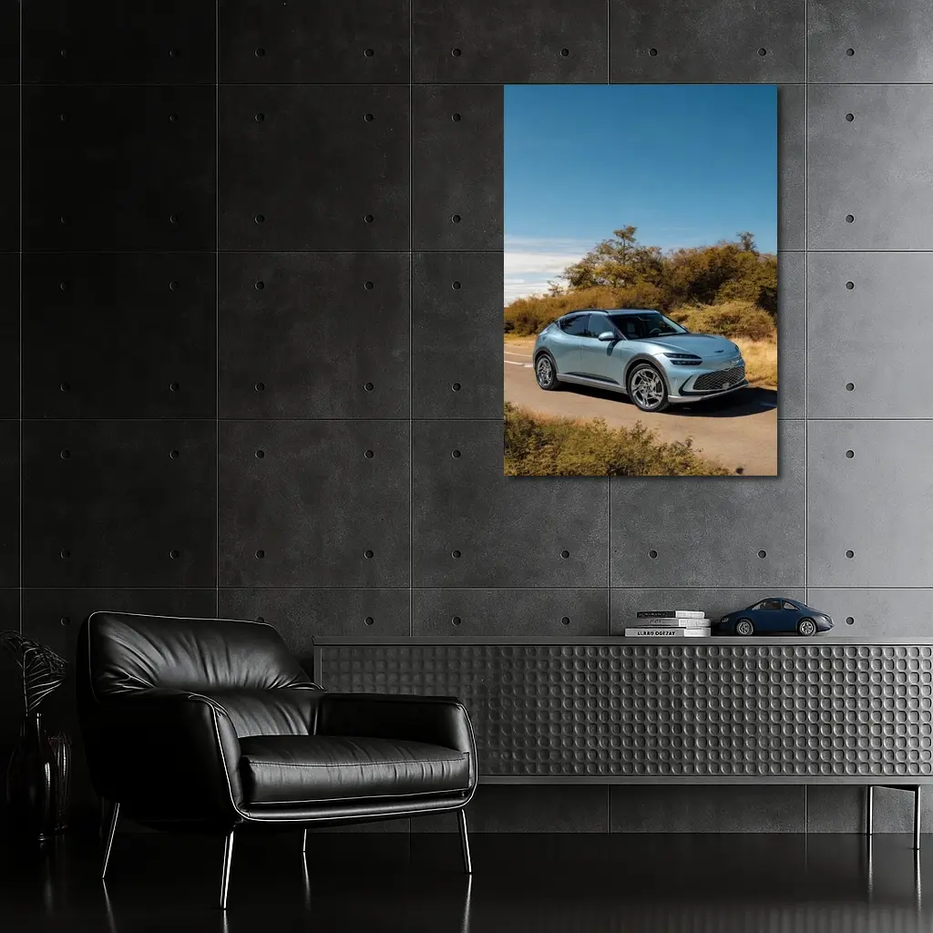 Genesis GV60 Parked on Sandy Beach – Wall Art