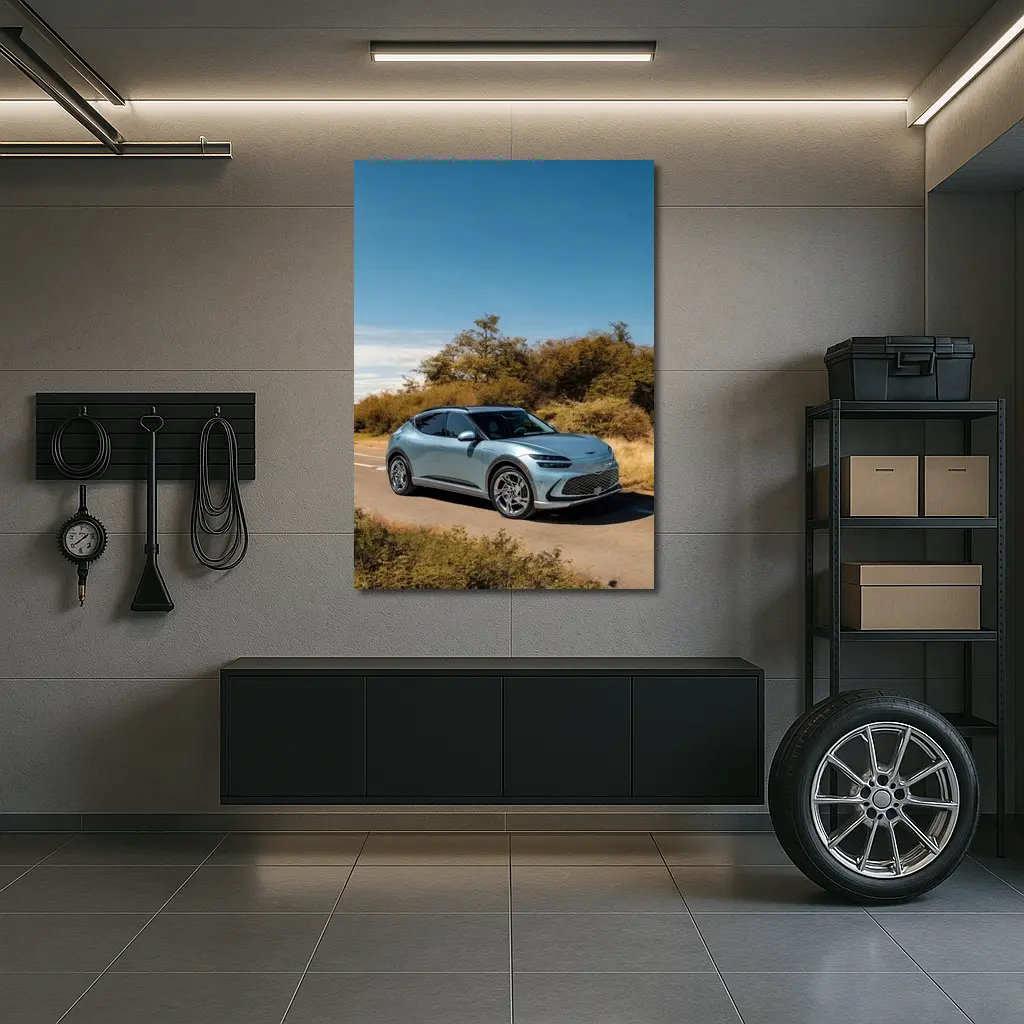 Genesis GV60 Parked on Sandy Beach – Wall Art
