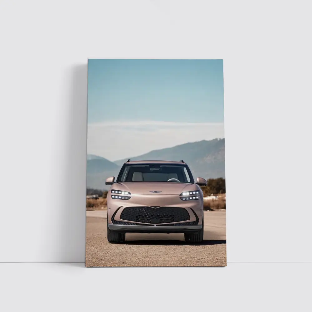 Genesis GV60 Parked Open Road Mountains – Wall Art