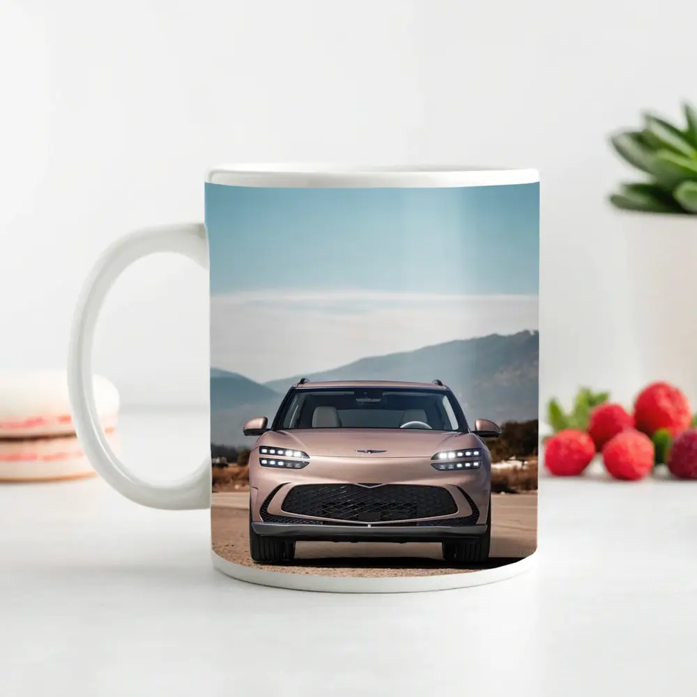 Genesis GV60 Parked Open Road Mountains – Mugs