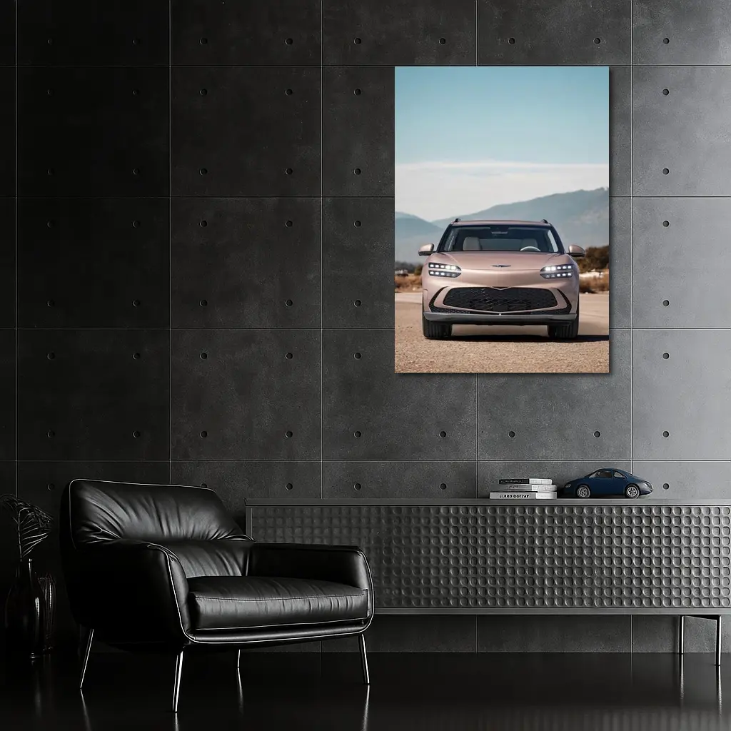 Genesis GV60 Parked Open Road Mountains – Wall Art