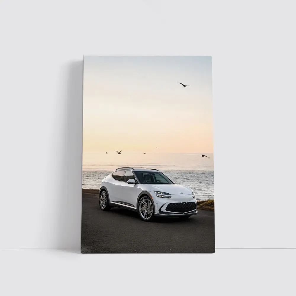 Genesis GV60 Parked by Coastal Sunset – Wall Art