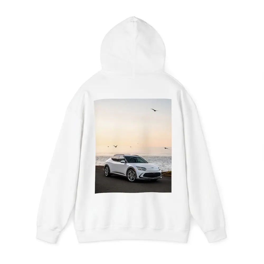 Genesis GV60 Parked by Coastal Sunset – Hoodies