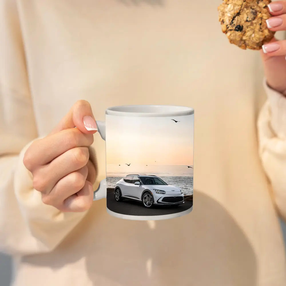 Genesis GV60 Parked by Coastal Sunset – Mugs