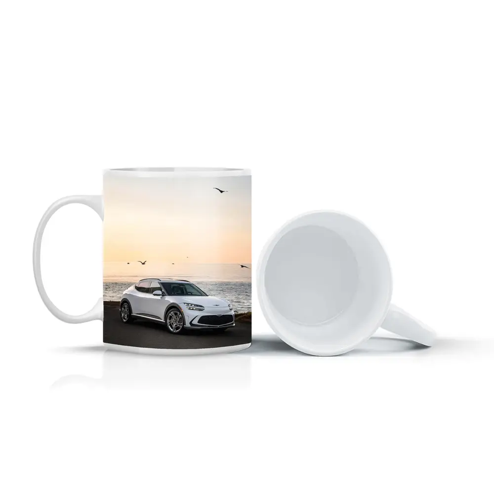 Genesis GV60 Parked by Coastal Sunset – Mugs