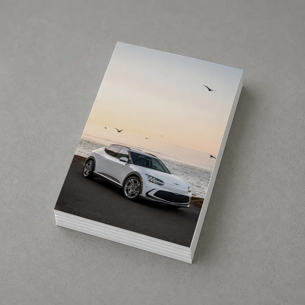 Genesis GV60 Parked by Coastal Sunset – Postcards