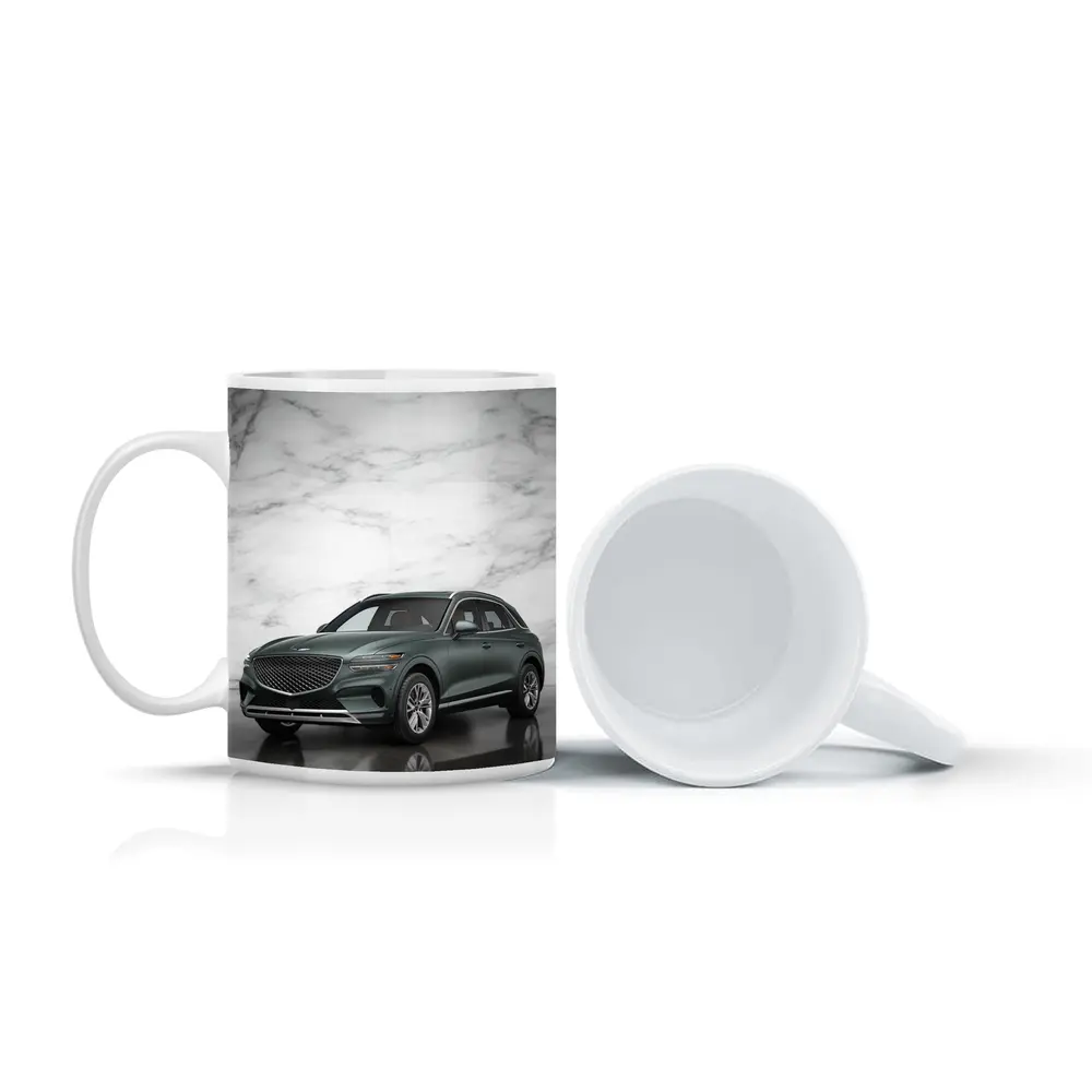 Genesis GV70 SUV Against Marble Background – Mugs