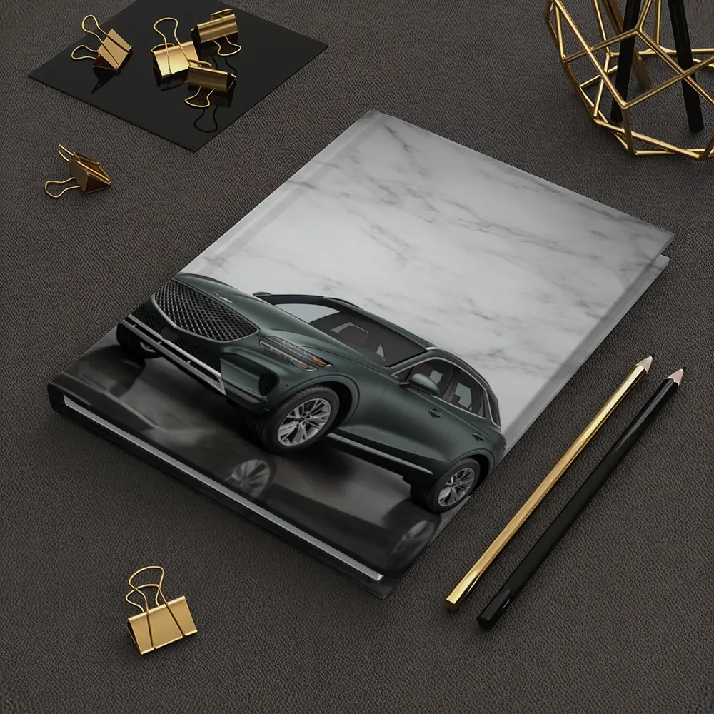 Genesis GV70 SUV Against Marble Background – Notebooks