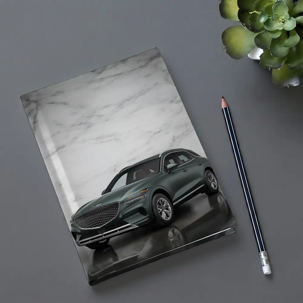 Genesis GV70 SUV Against Marble Background – Notebooks