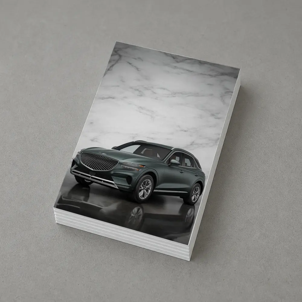 Genesis GV70 SUV Against Marble Background – Postcards