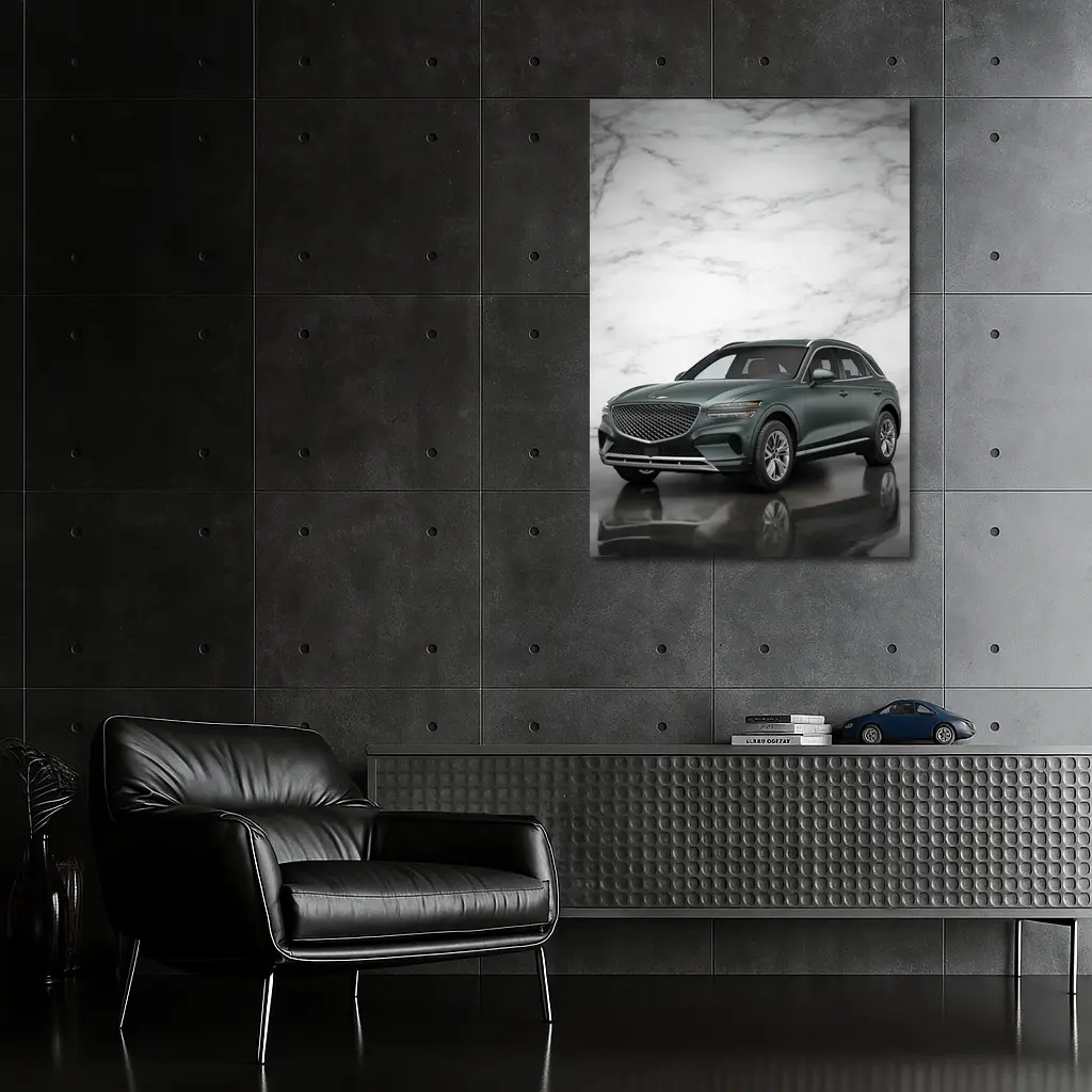 Genesis GV70 SUV Against Marble Background – Wall Art