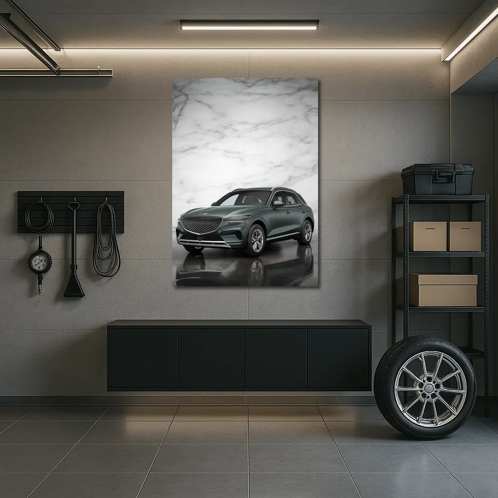 Genesis GV70 SUV Against Marble Background – Wall Art