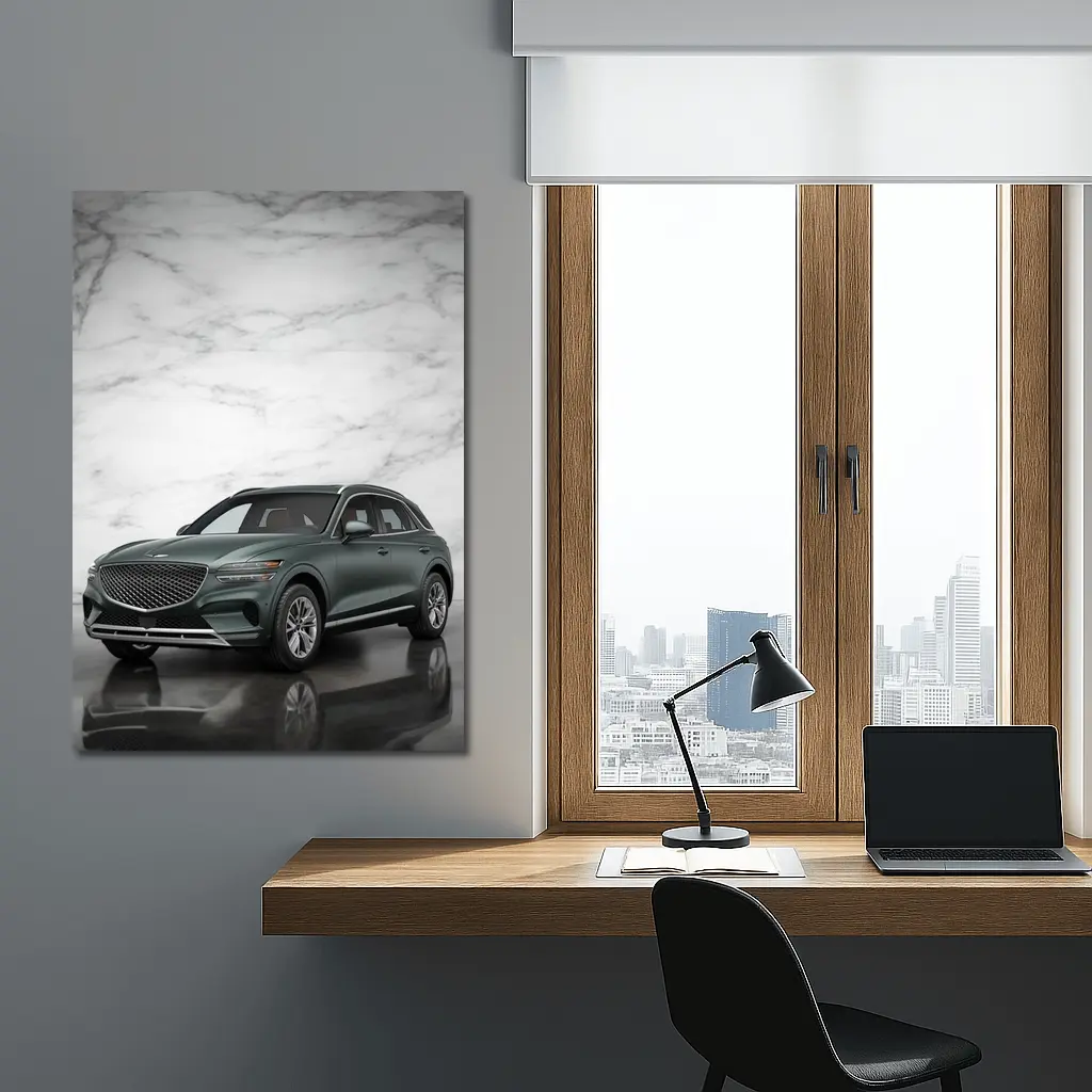 Genesis GV70 SUV Against Marble Background – Wall Art