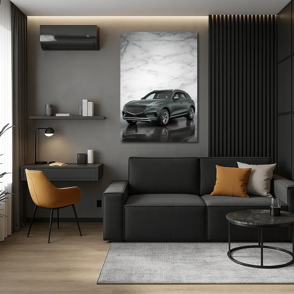 Genesis GV70 SUV Against Marble Background – Wall Art