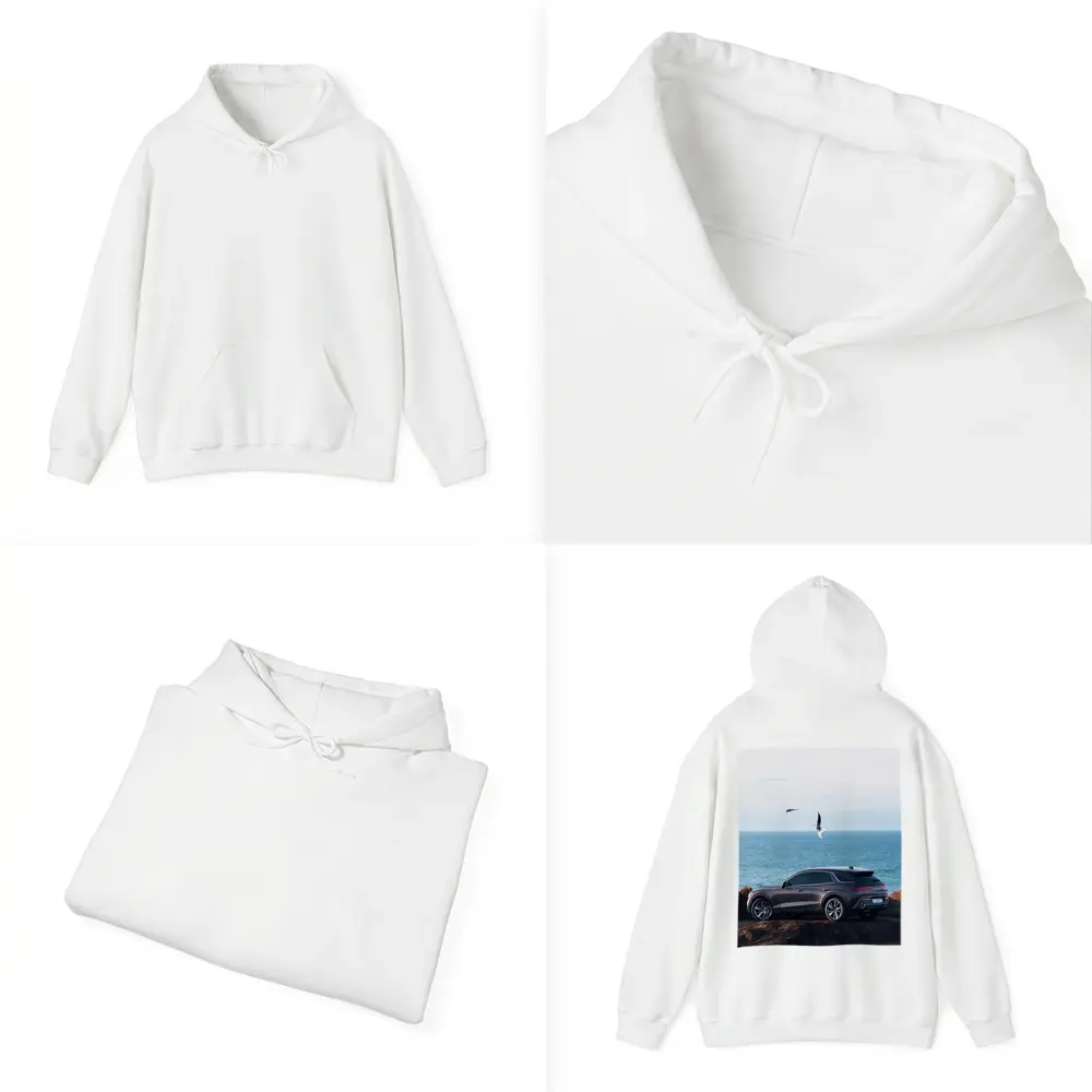 Genesis GV70 Parked On Coastal Cliff – Hoodies