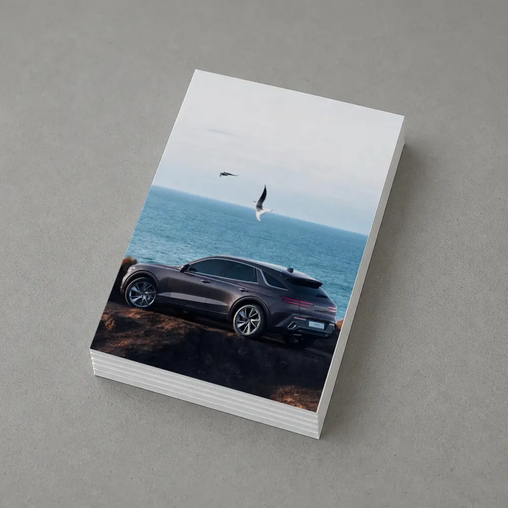 Genesis GV70 Parked On Coastal Cliff – Postcards