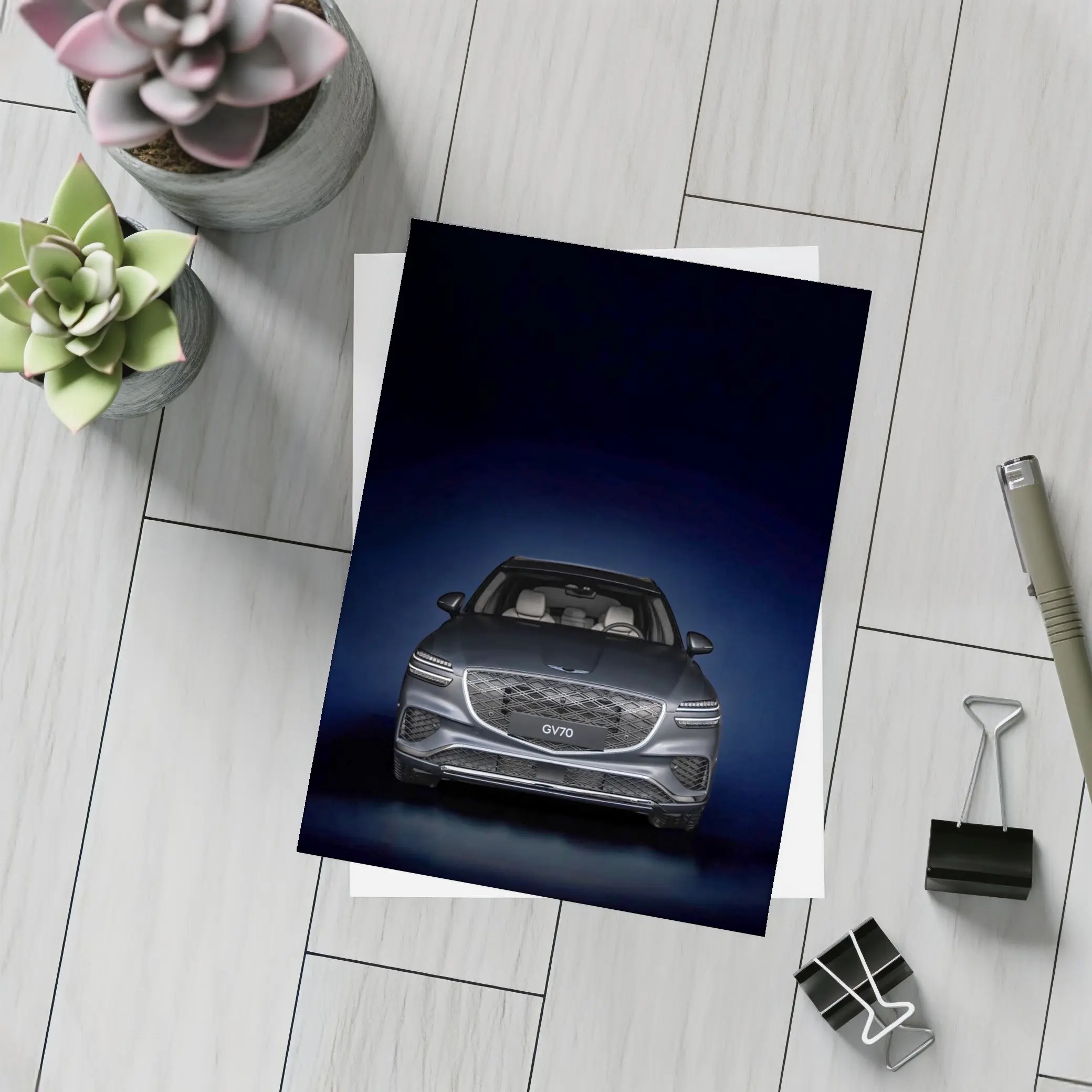 Genesis GV70 SUV Dark Blue Studio – Postcards