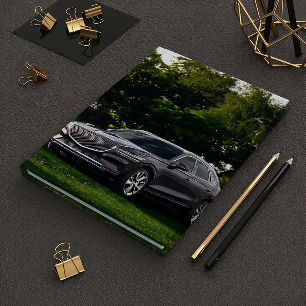 Genesis GV70 Parked Green Garden Trees – Notebooks