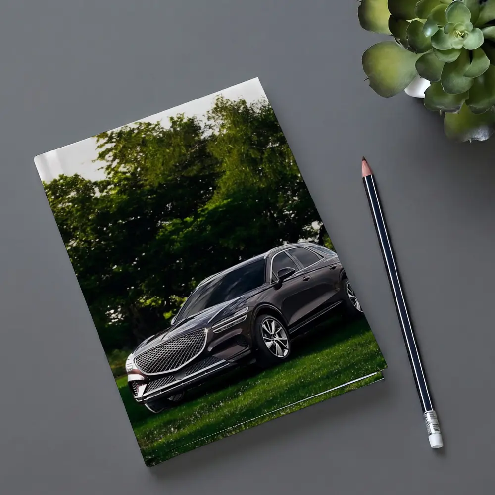 Genesis GV70 Parked Green Garden Trees – Notebooks