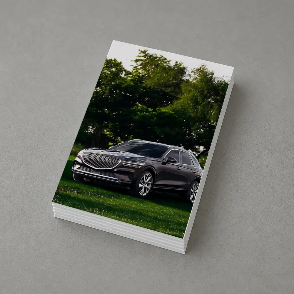 Genesis GV70 Parked Green Garden Trees – Postcards