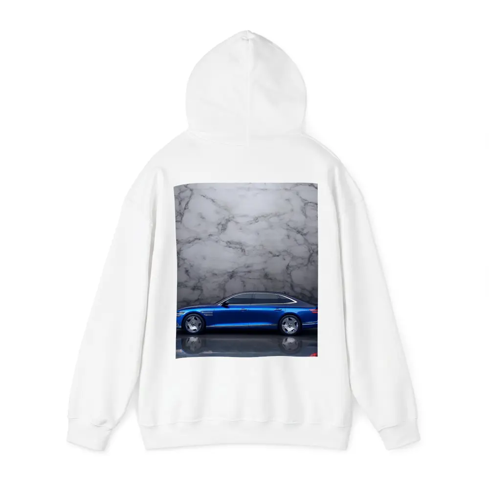Genesis G90 Blue Sedan Marble Background – Hoodies