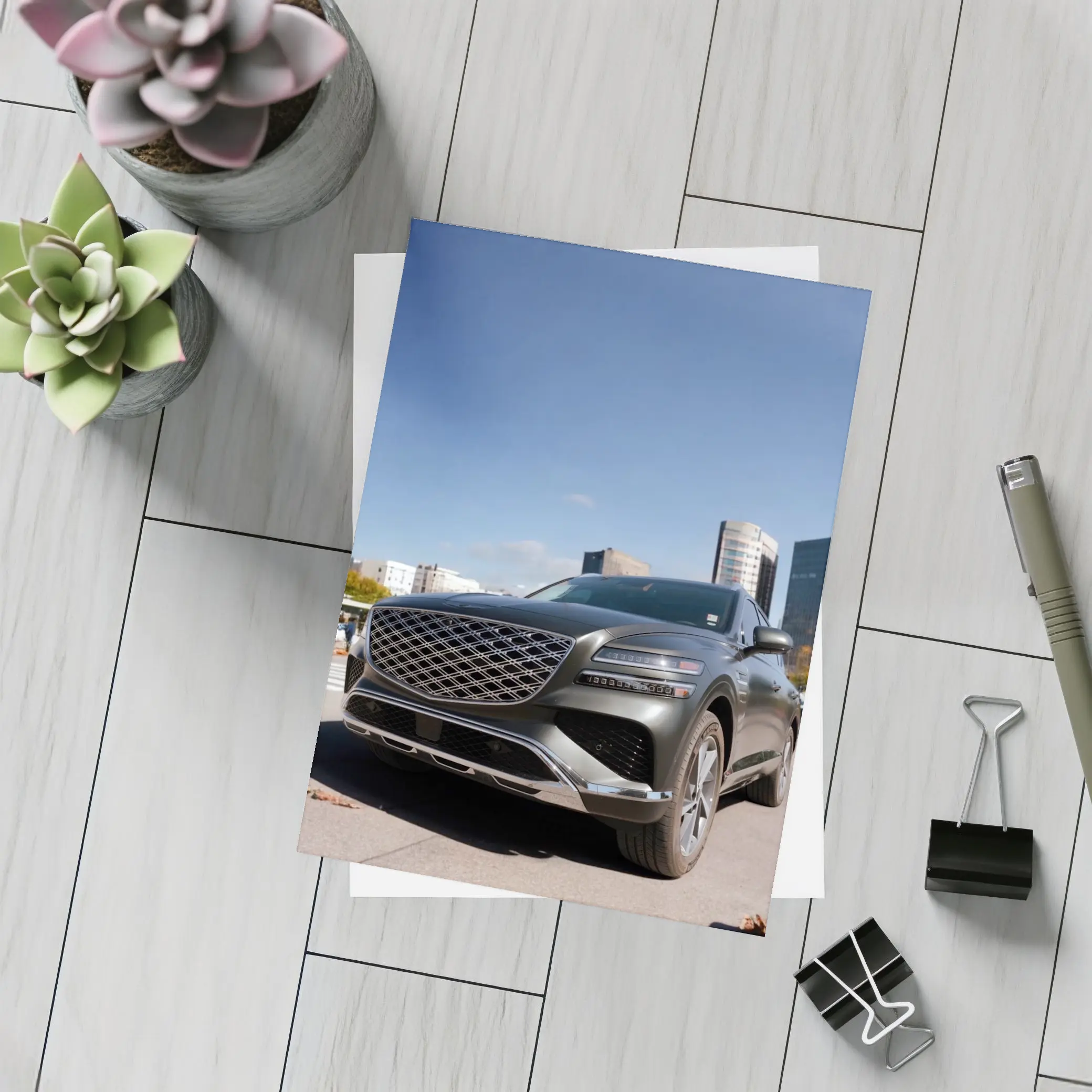 Genesis GV80 SUV Urban City Background – Postcards