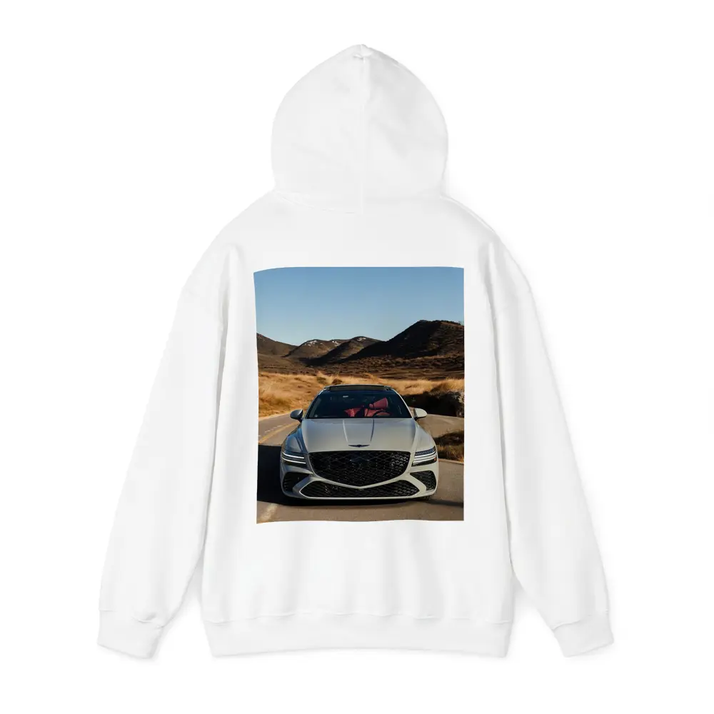 Genesis GV80 Front View Mountain Road – Hoodies
