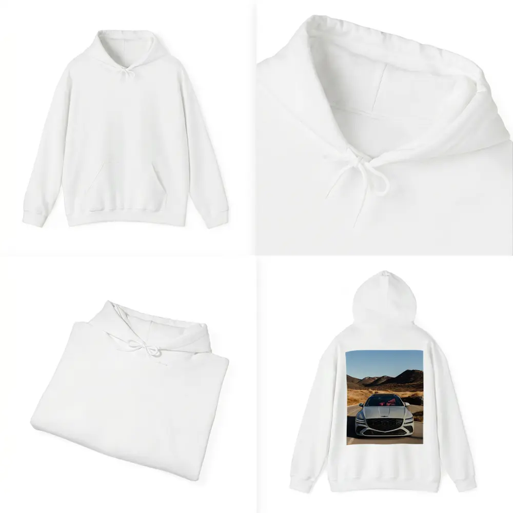 Genesis GV80 Front View Mountain Road – Hoodies
