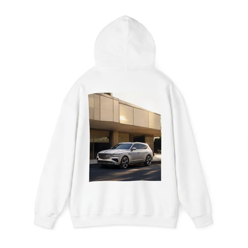 Genesis GV80 SUV Parked Near Building – Hoodies