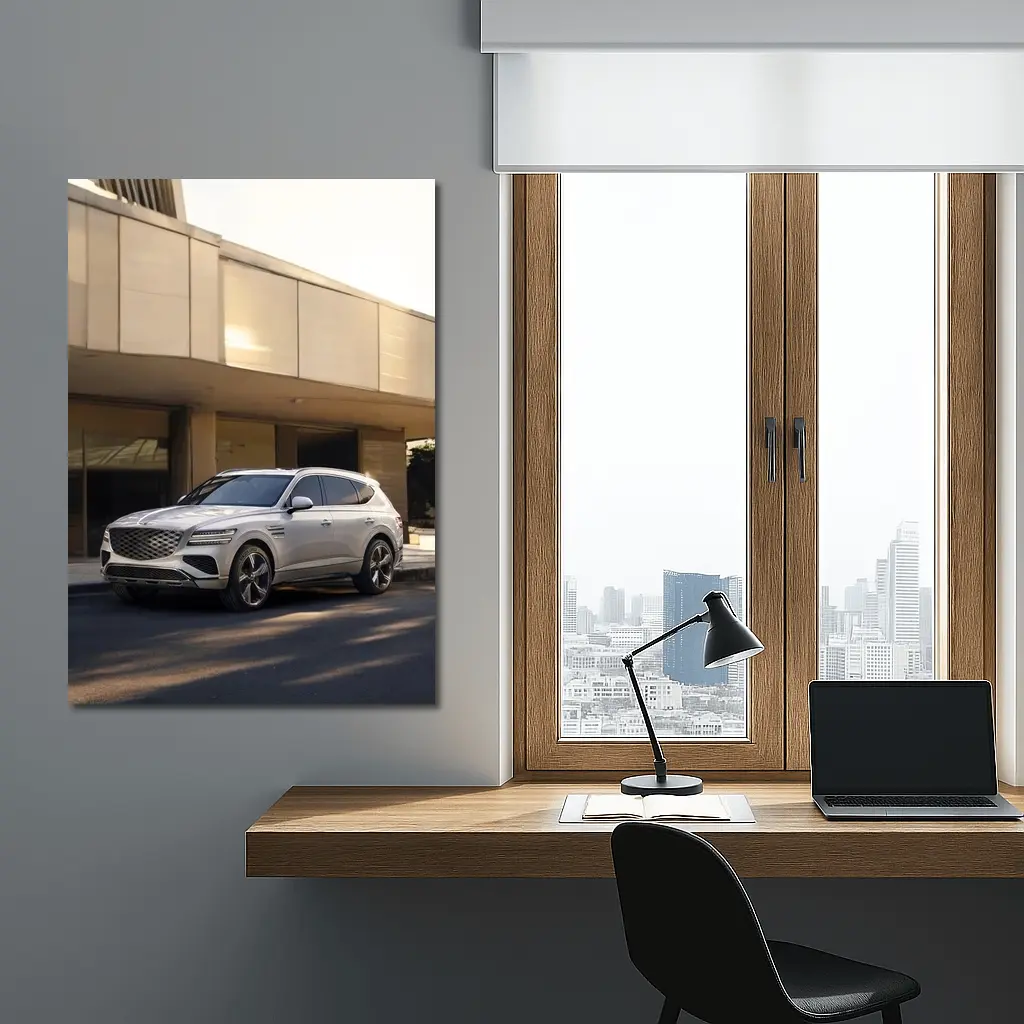 Genesis GV80 SUV Parked Near Building – Wall Art