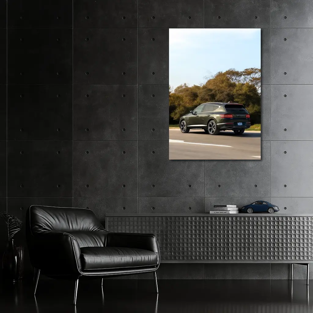 Genesis GV80 SUV Dark Green Highway Drive – Wall Art