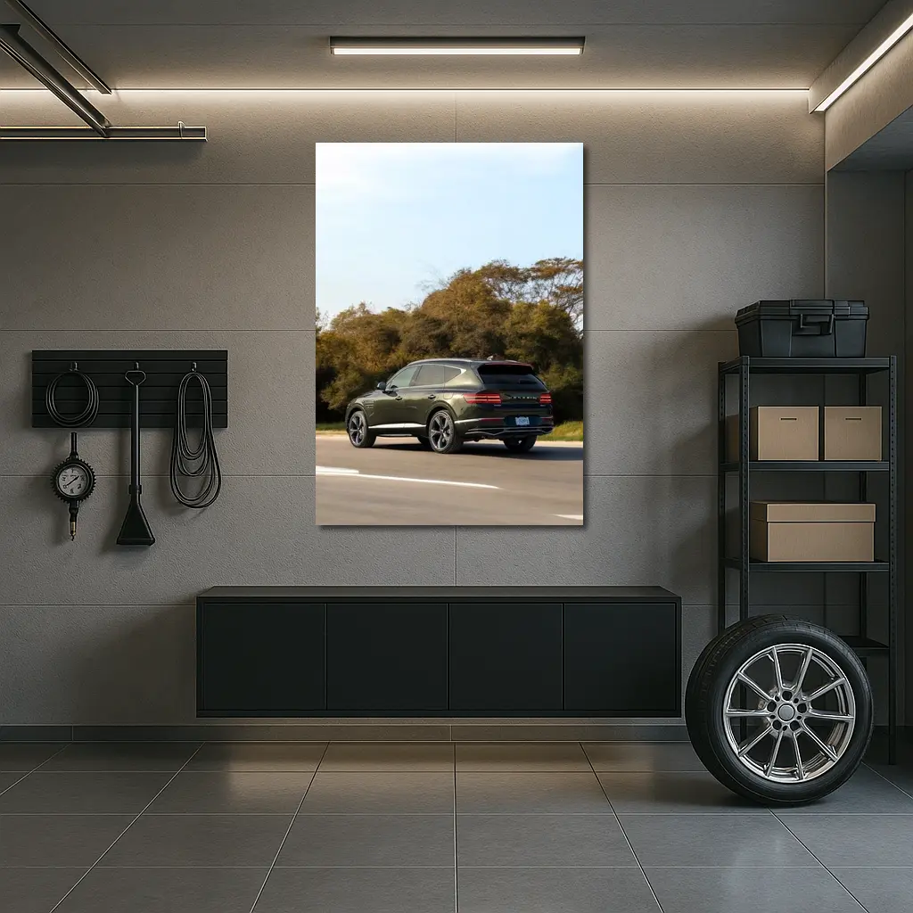 Genesis GV80 SUV Dark Green Highway Drive – Wall Art