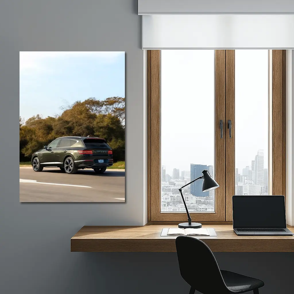 Genesis GV80 SUV Dark Green Highway Drive – Wall Art