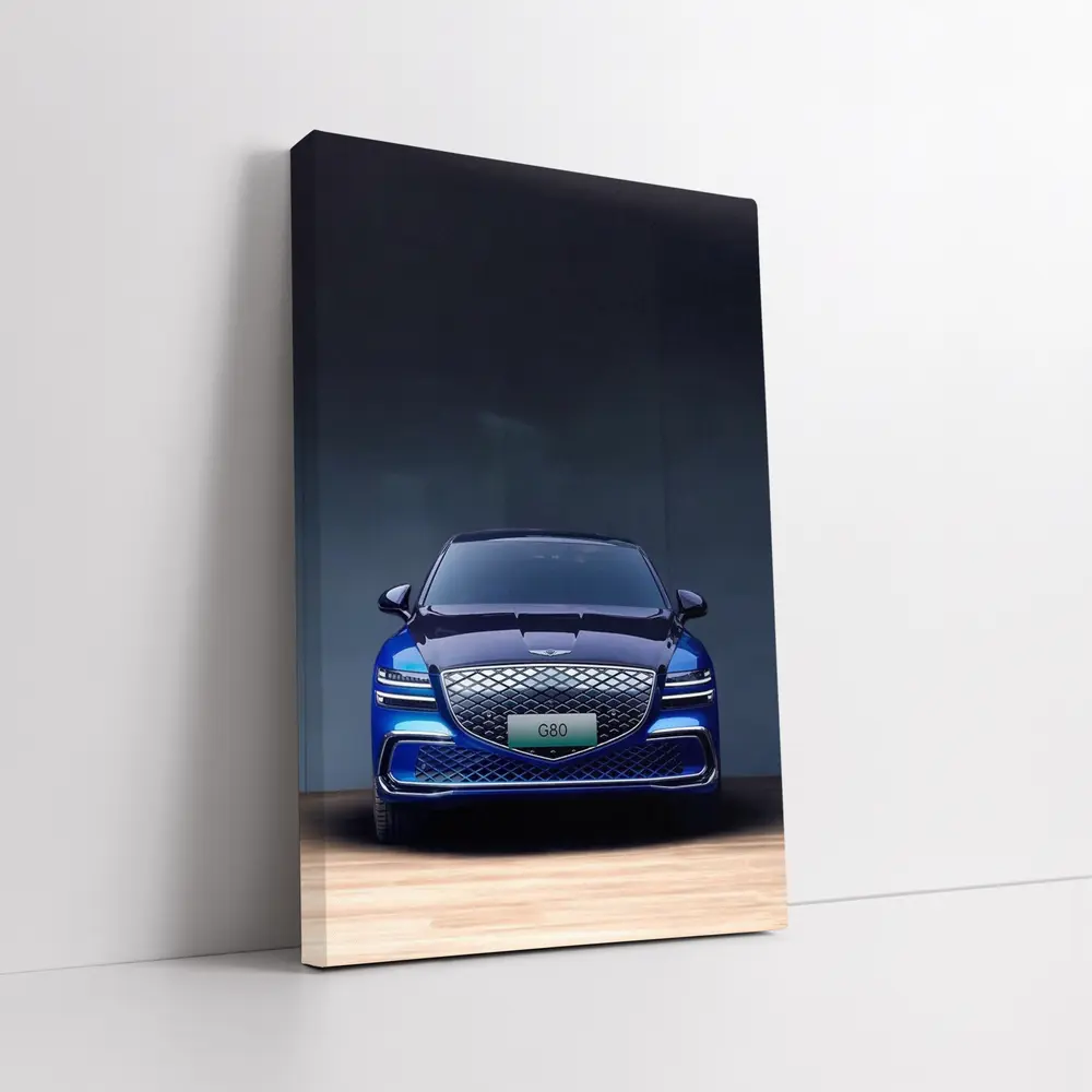 Genesis G80 Electric Blue Front View – Wall Art