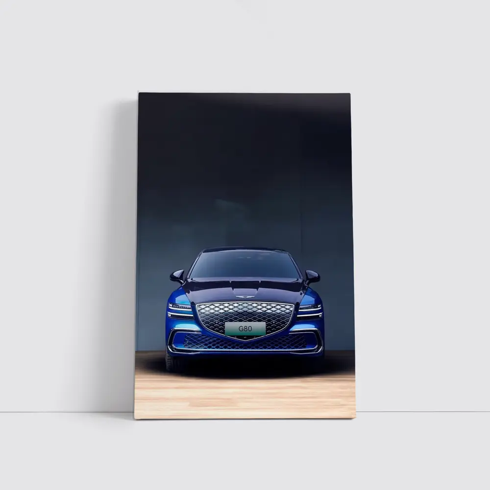 Genesis G80 Electric Blue Front View – Wall Art