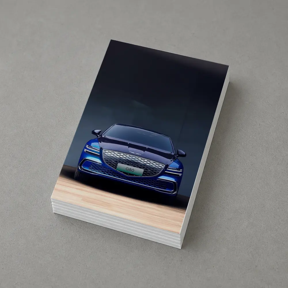 Genesis G80 Electric Blue Front View – Postcards