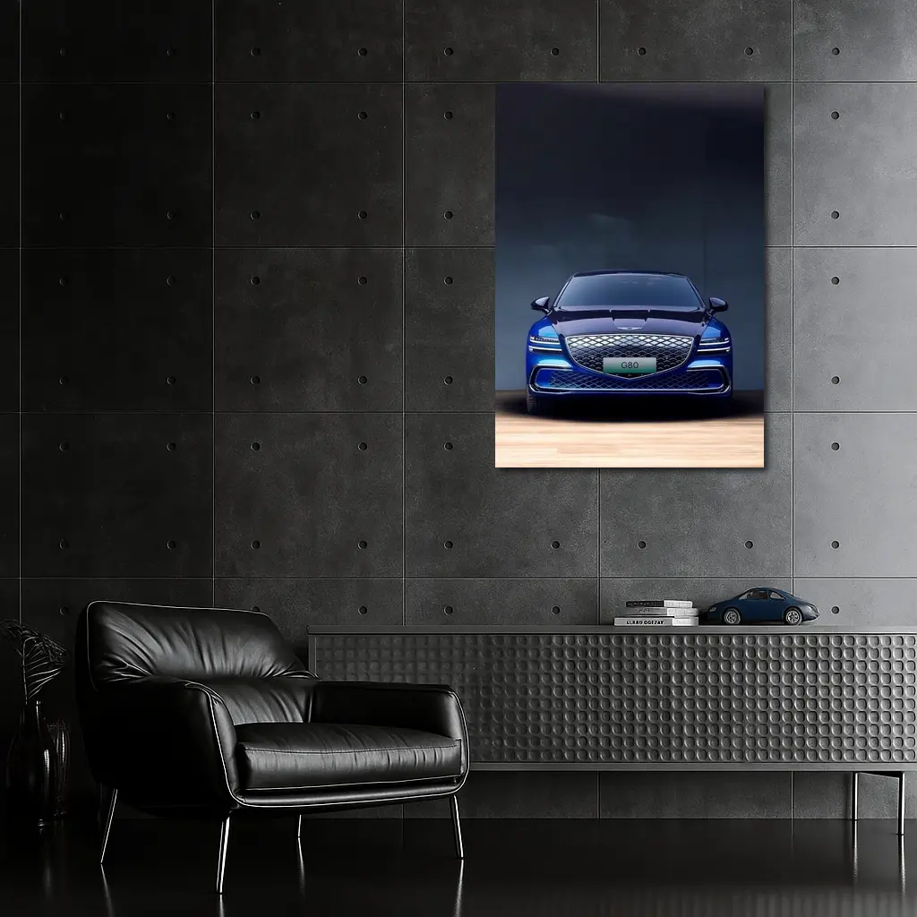 Genesis G80 Electric Blue Front View – Wall Art