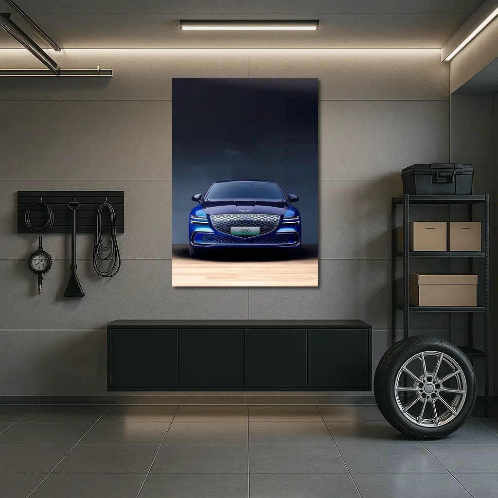 Genesis G80 Electric Blue Front View – Wall Art