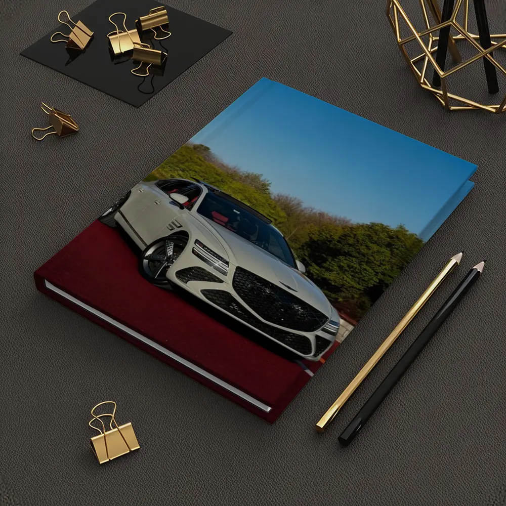 Genesis G80 White Sedan On Red Track – Notebooks