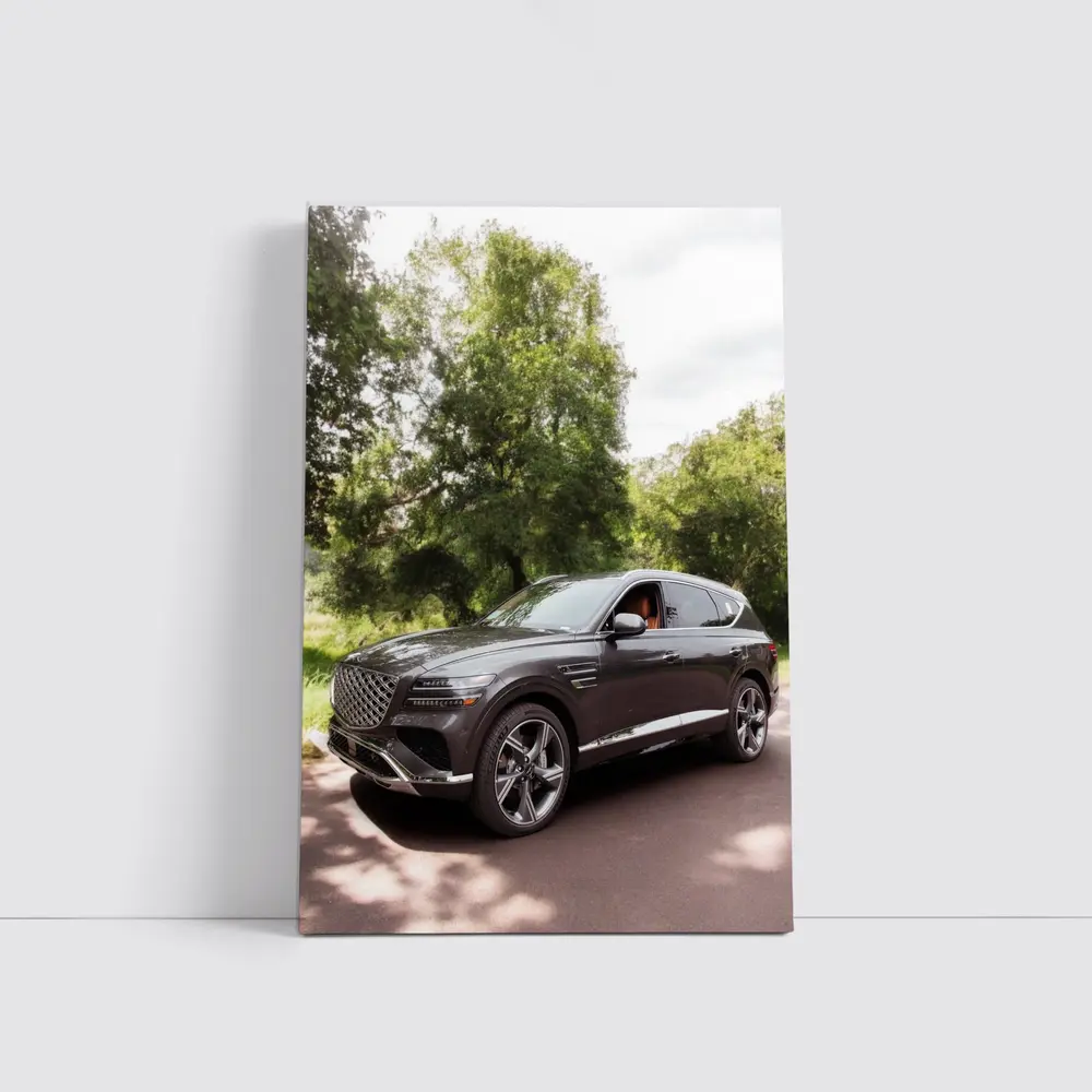 Genesis GV80 SUV Parked Among Green Trees – Wall Art